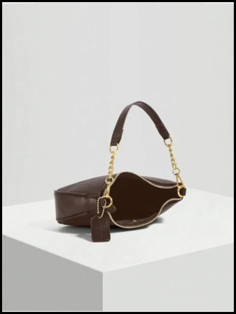 PU Leather Shoulder Bag Small Hobo Clutch Purse Crossbody with Gold Chain